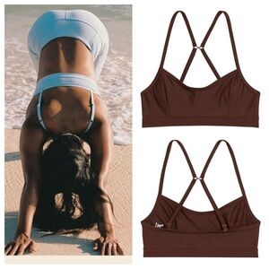 NEW! Abysse x Free people movement Schaffer sports bra dark brown 1763
